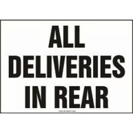 Accuform All Deliveries In Rear, Adhesive Dura-Poly, 10 in x 14 in, Adhesive MVHR535XV